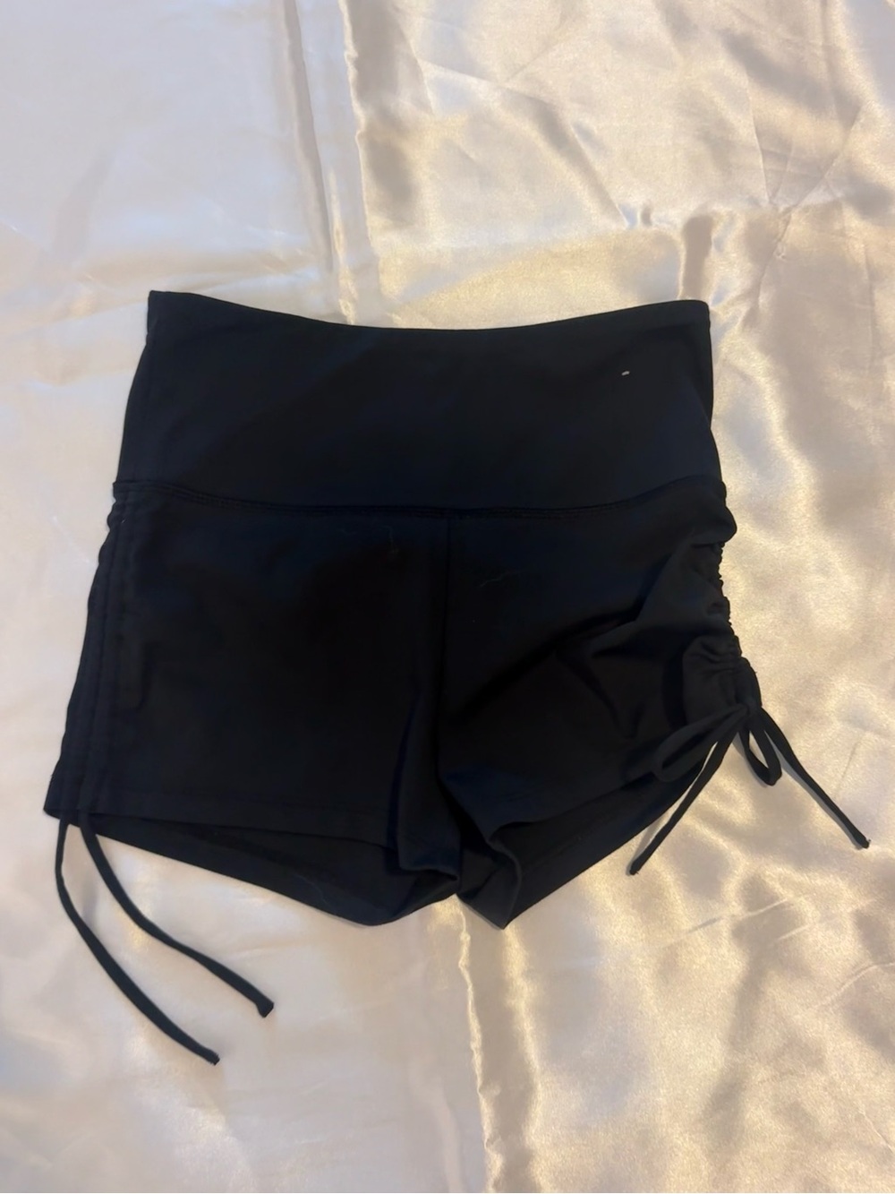 Forever 21 Black High-Waist Side-Tie Athletic Shorts